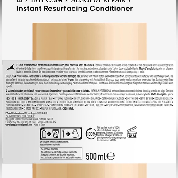 🆕 L’Oréal Professional Absolut Repair Conditioner - Picture 5 of 5